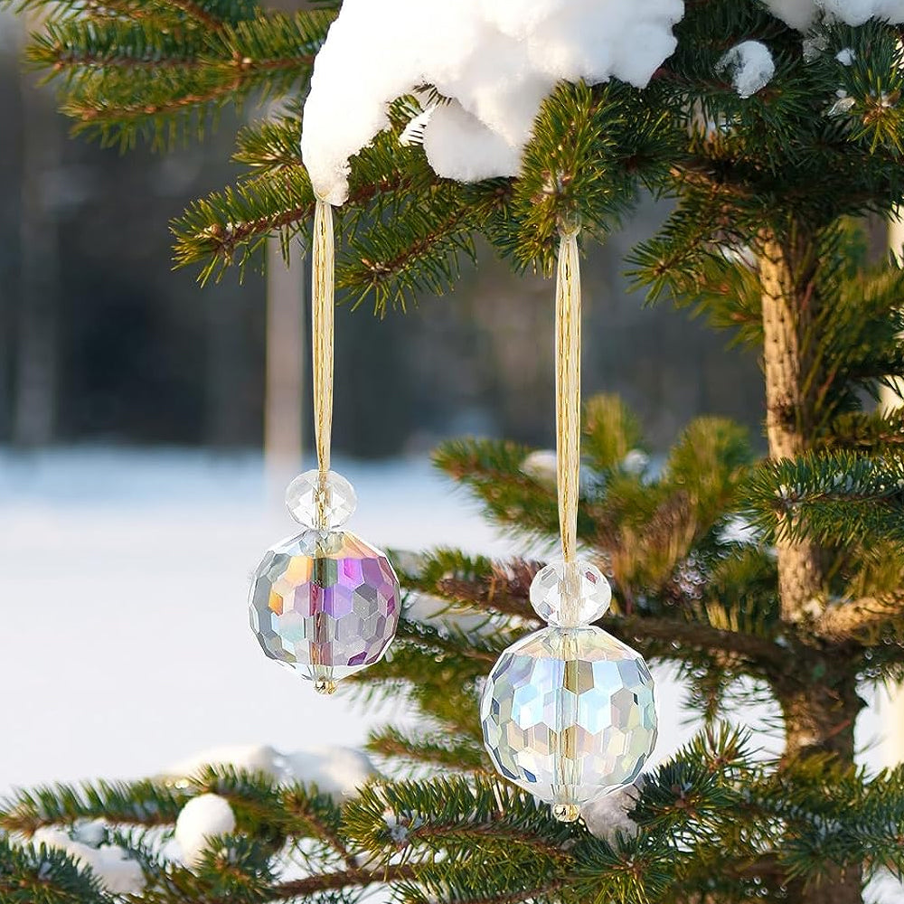 12x Clear Glass Christmas Balls Ornaments Mini Xmas Tree Decorations Multicolor