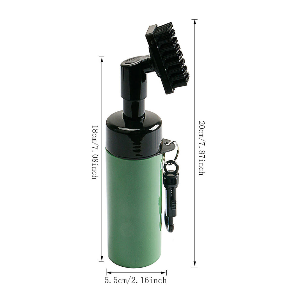 2X Golf Club Cleaning Brush Groove Cleaner with Squeeze Bottles Green