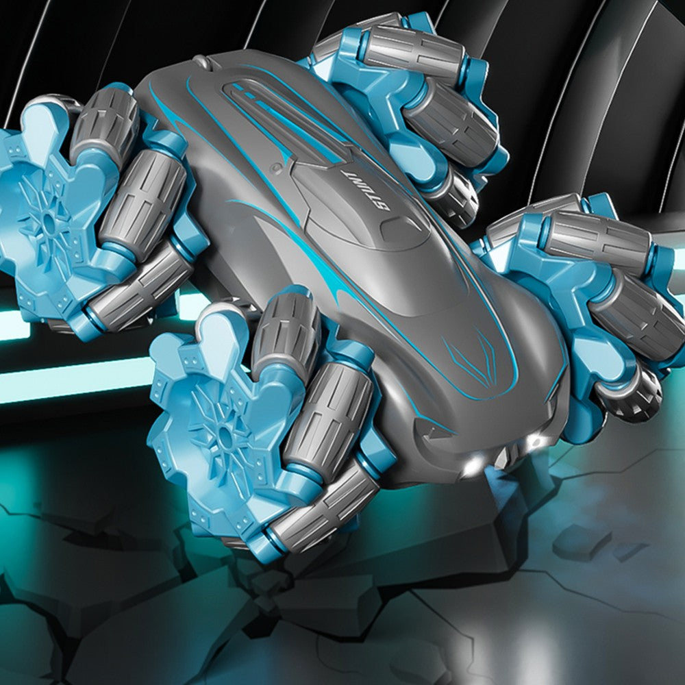 Grey Remote Control Car Kids Toys Double Side Tumbling Off Road Vehicle Car