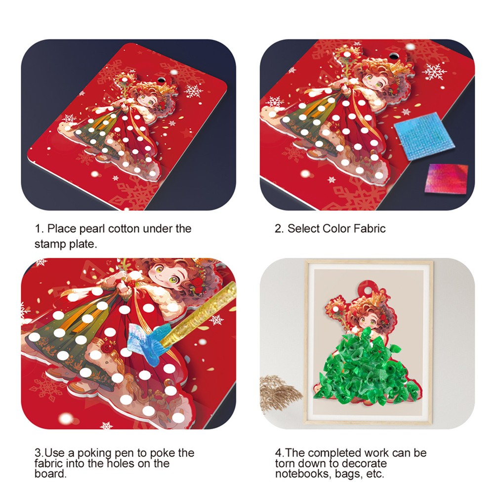 24 Days Puncture Painting Poke Art DIY Toys Christmas Tree Ornaments