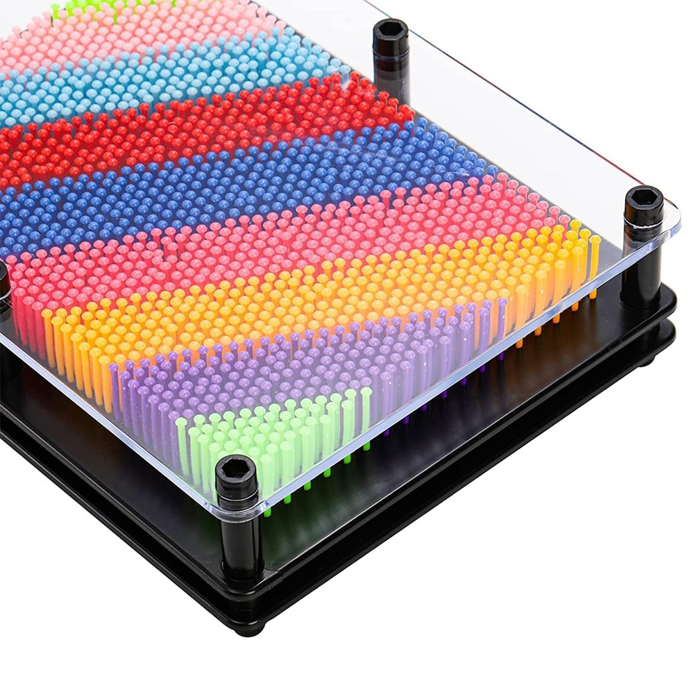 20x15x5.5cm Rainbow 3D Pin Art Board Toy Sculpture