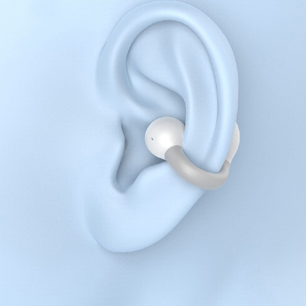 MG8 Wireless Bluetooth 5.2 Earphones Ear-clip Bone Conduction Headphones TWS Sports Earbuds with Charging Case - White