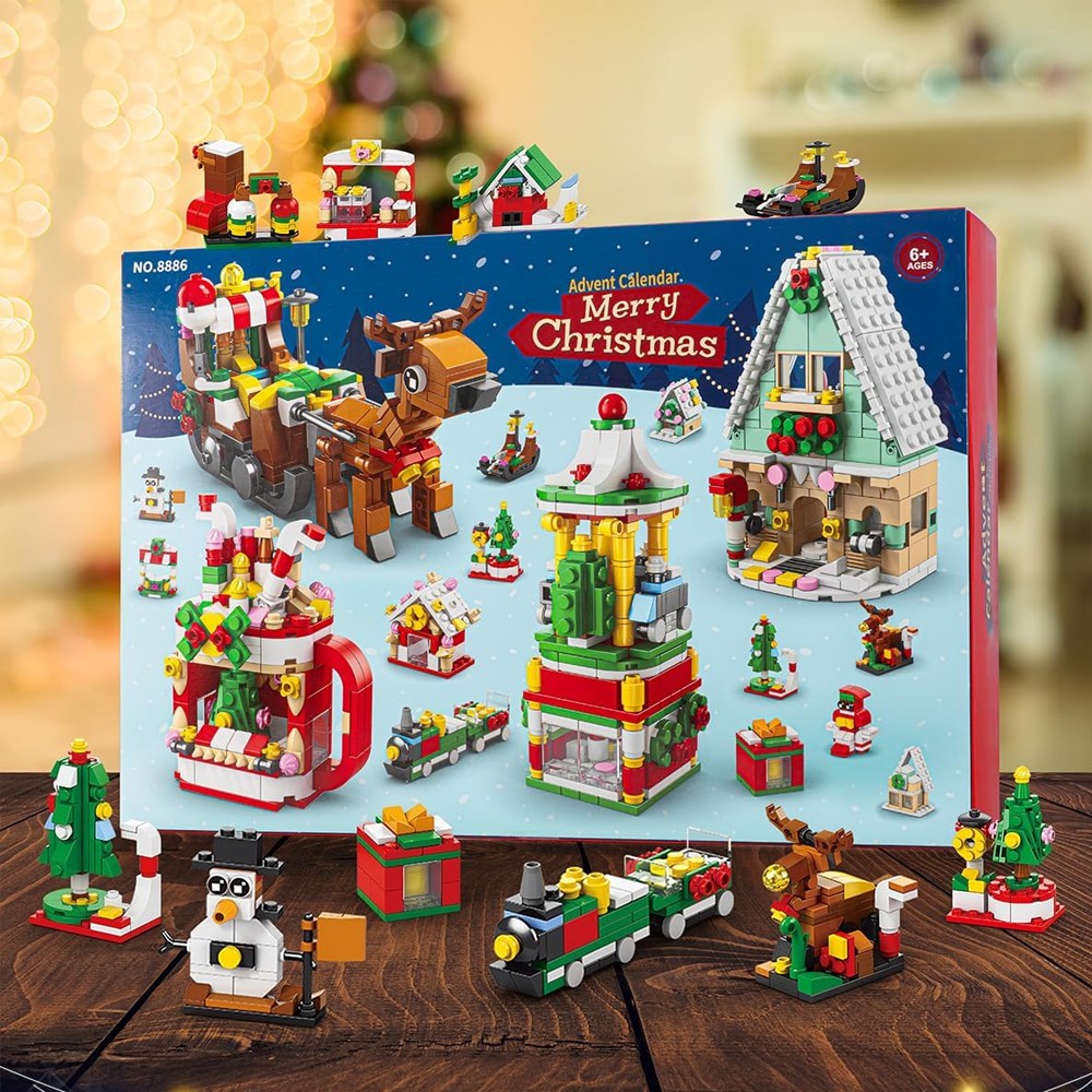 Style2 24 Days Christmas Advent Calendar Countdown Calendar Kid Building Sets