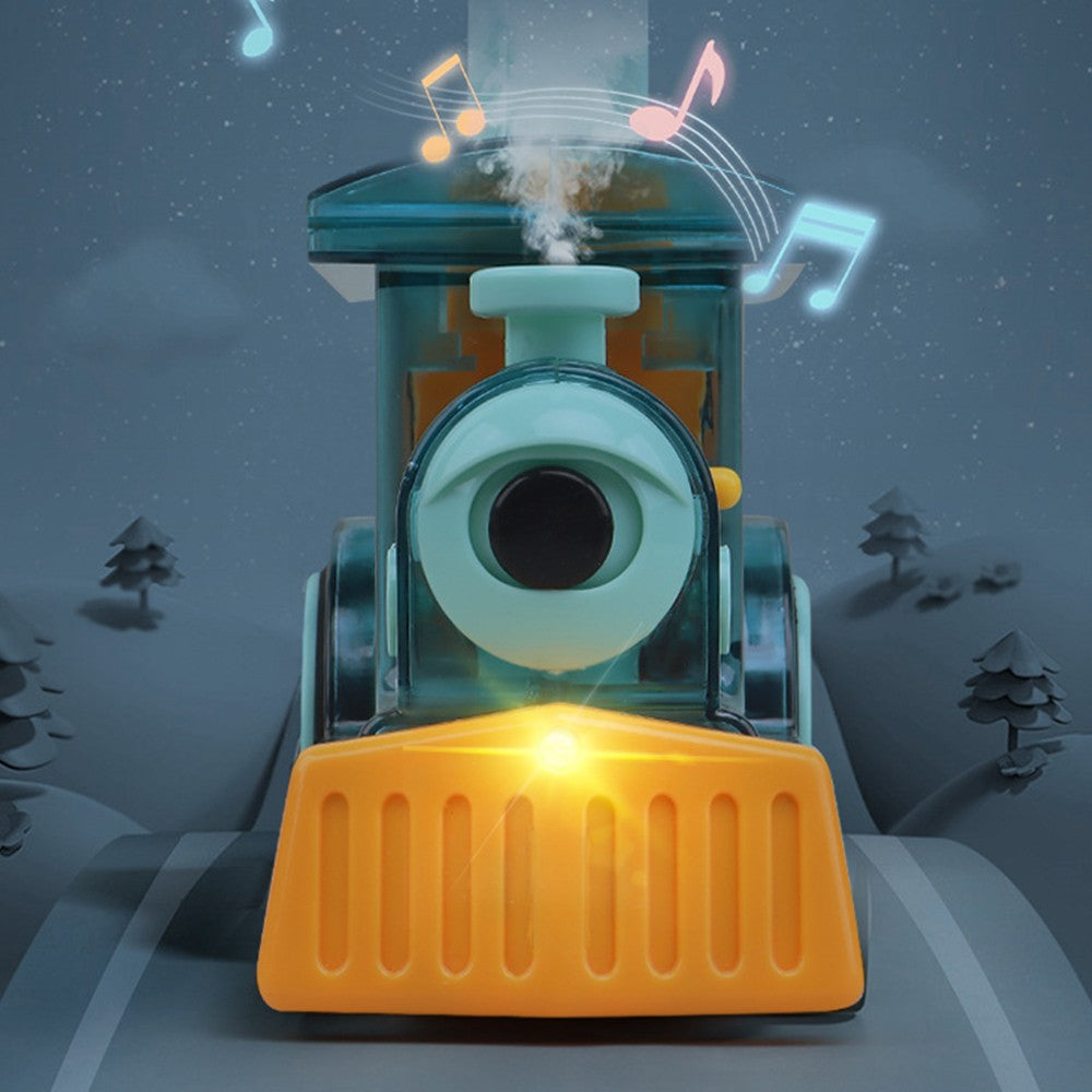 Automatic Domino Laying Train Set with 80Pcs Domino Blocks - Blue Train