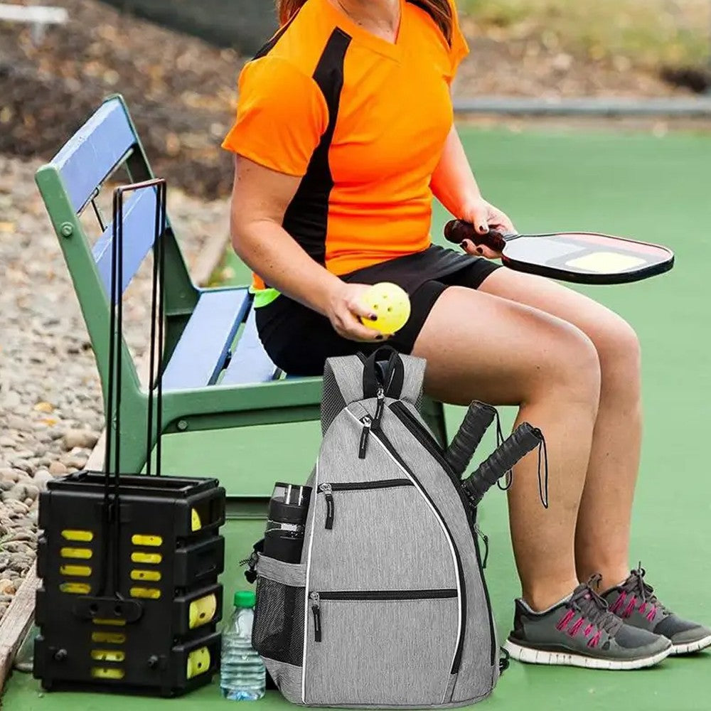 Pickleball Bag Pack Reversible Crossbody Sling Bag - Grey