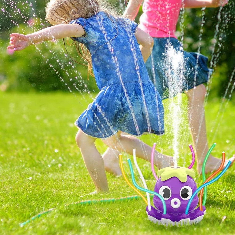 Outdoor Water Spray Sprinkler Funny Octopus Sprinkler Toys Yard Game - Purple