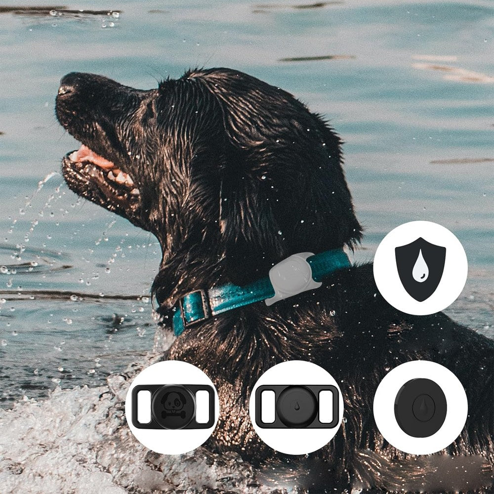 For AirTag Water-resistant Holder Case Compatible with Dog Collar - White
