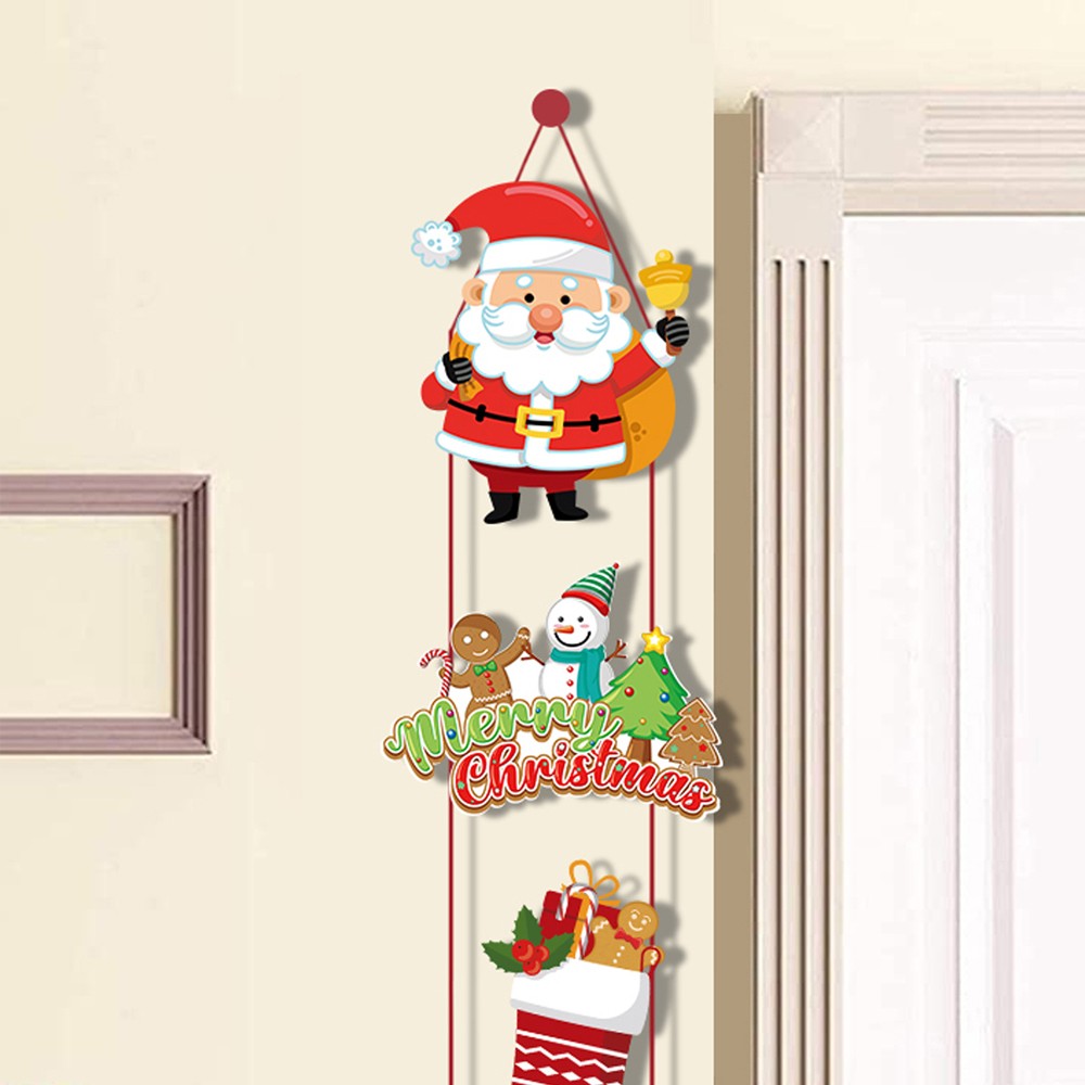 Christmas Porch Hanging Sign Xmas Door Banner Wall Hanging Decoration - Style 2