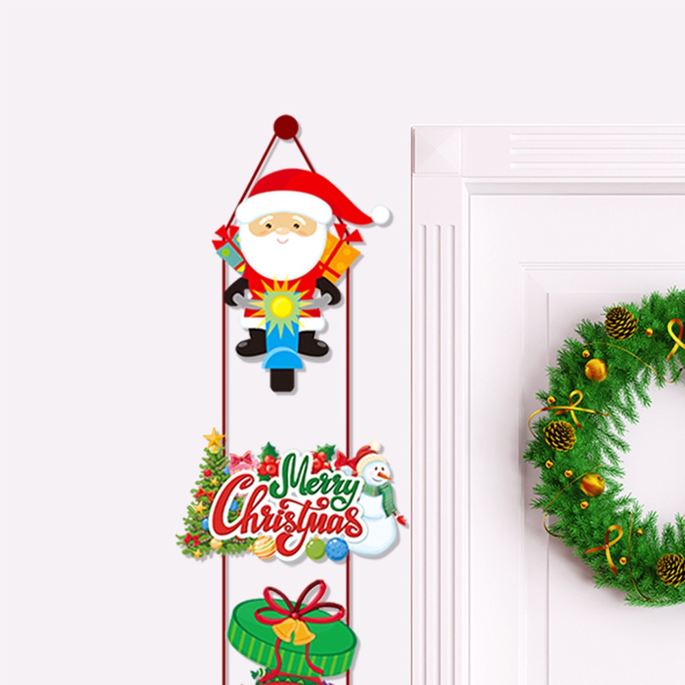 Christmas Porch Hanging Sign Xmas Door Banner Wall Hanging Decoration - Style 3