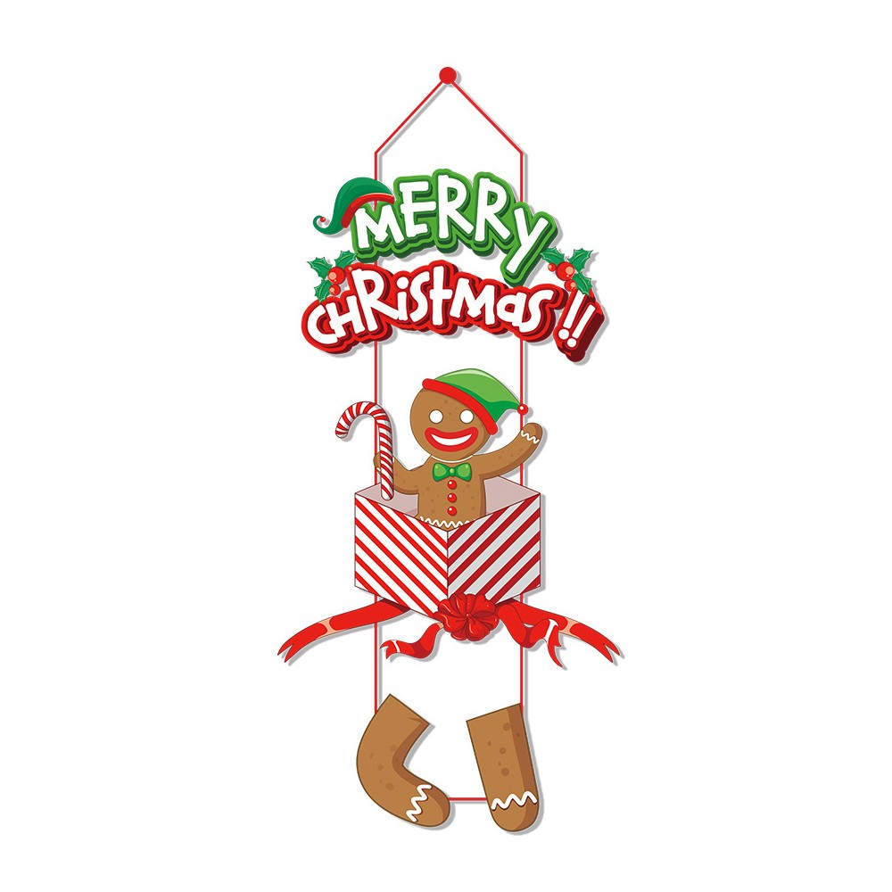 3 Sets of Christmas Door Hanging New Year Party Decoration Xmas Home Decoration