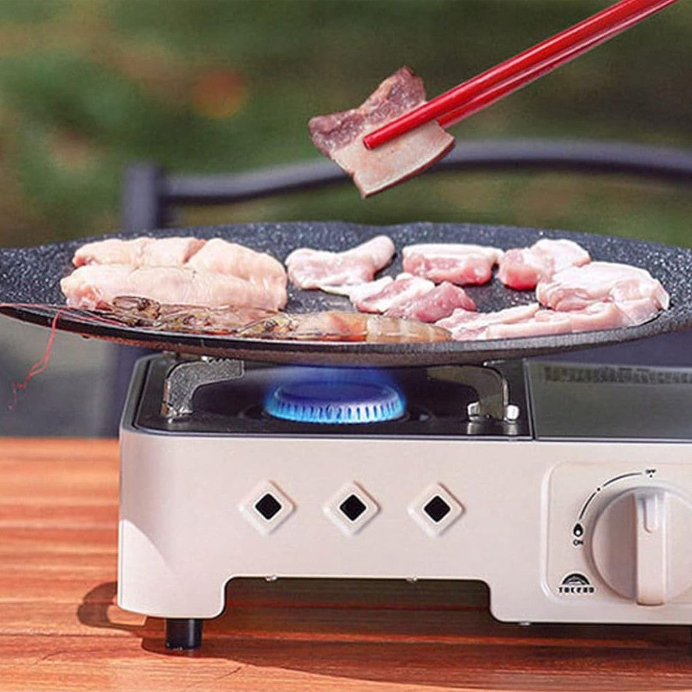 25cm Korean Non-stick BBQ Grill Pan Barbecue Plate for Stovetop and Induction