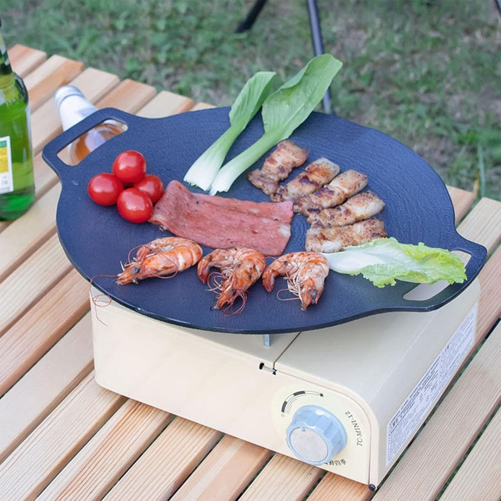 25cm Korean Non-stick BBQ Grill Pan Barbecue Plate for Stovetop and Induction
