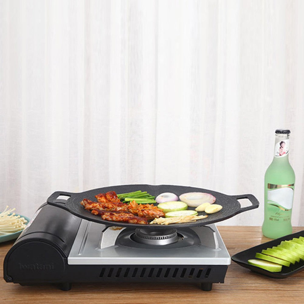 25cm Korean Non-stick BBQ Grill Pan Barbecue Plate for Stovetop and Induction