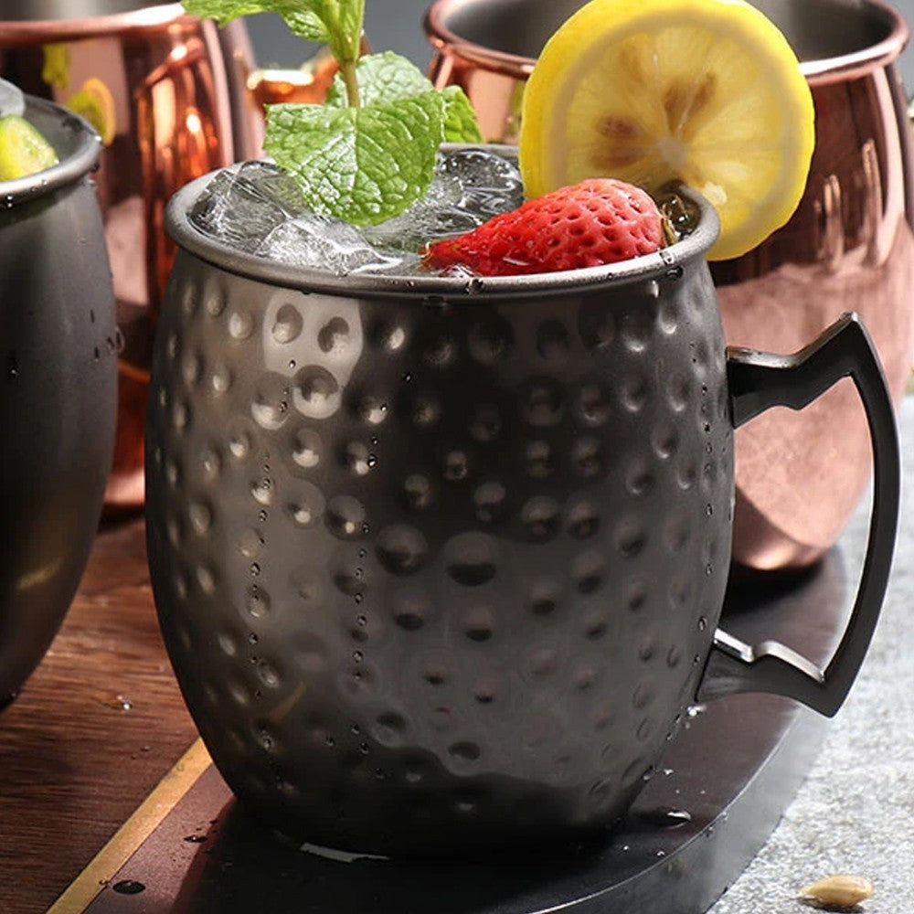 4Pcs Moscow Mule Stainless Steel Mug - Black