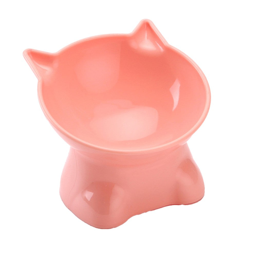 2Pcs Elevated Cat Dog Pet Bowl Feeder - Green + Pink