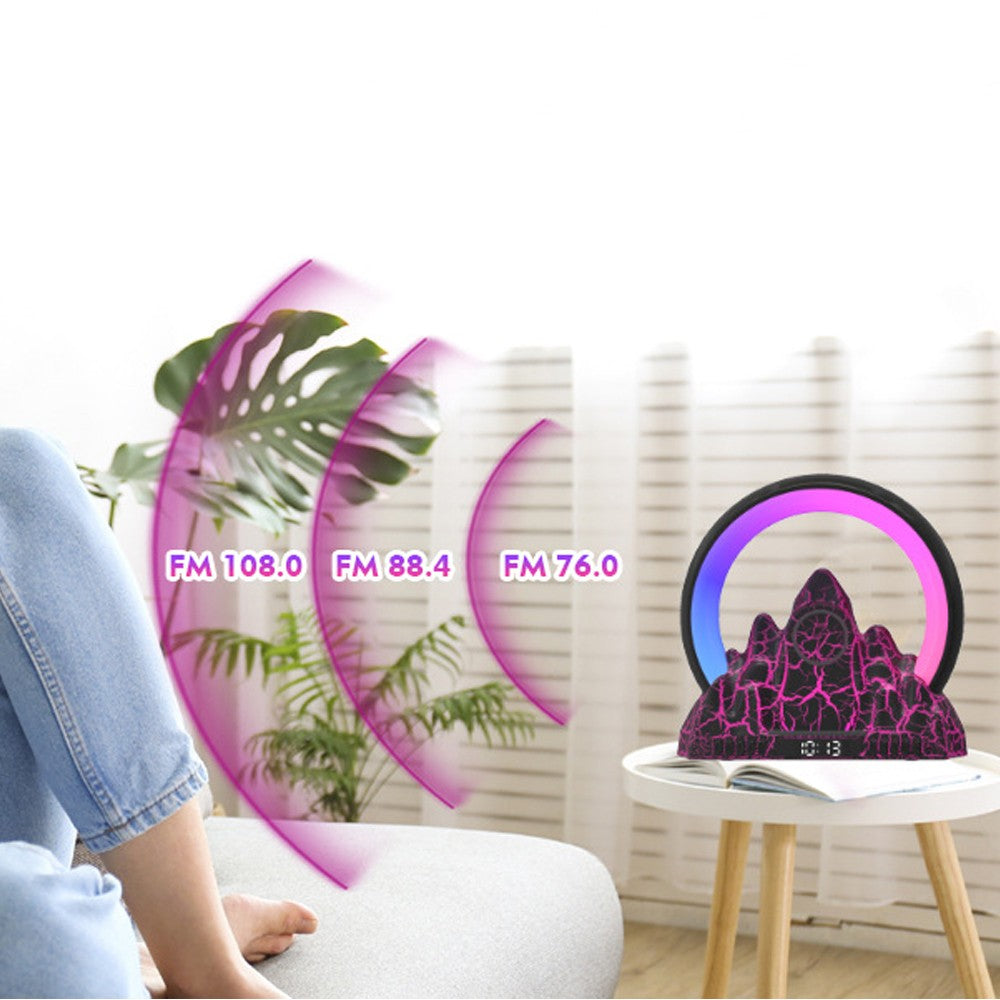 Sunrise Wake Up Alarm Clock Atmosphere Lamp with Wireless Charger - Black