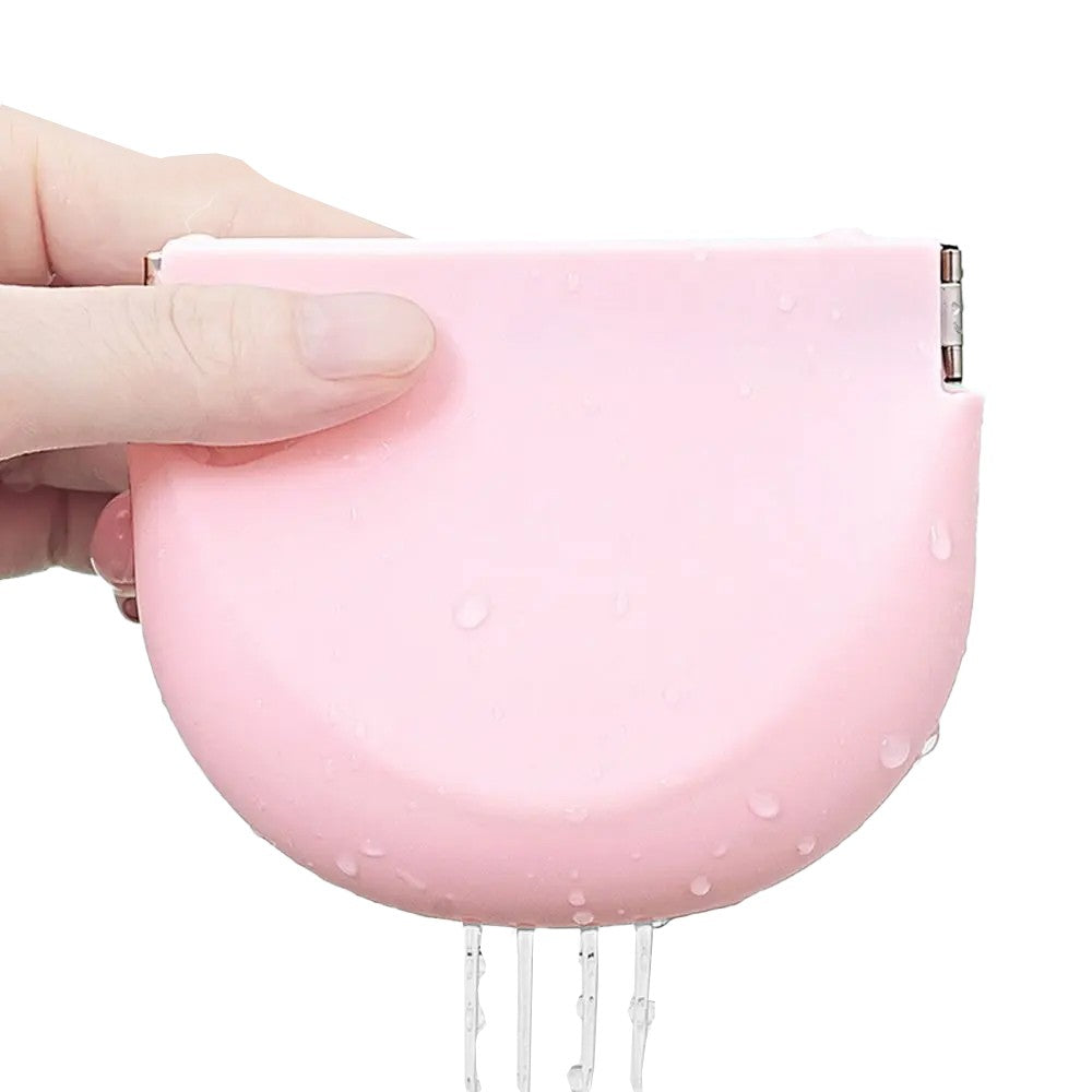 Portable Silicone Retainer Case Denture Mouth Guard Storage Case - Pink