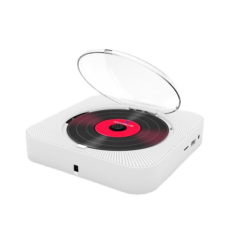 Portable CD Player with Bluetooth Receiver Music Player Home FM Radio - White