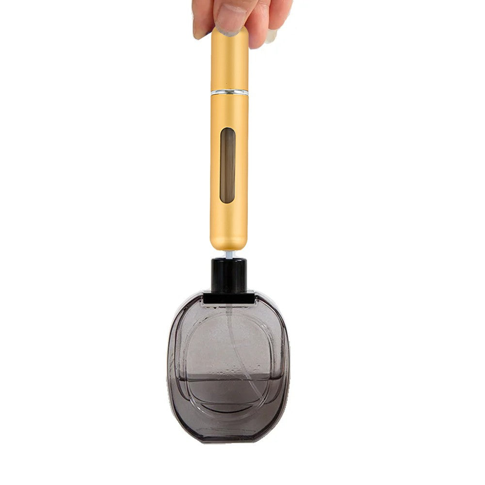 2Pcs 8ML Refillable Perfume Atomisers Travel Mini Empty Spray Bottles - Gold