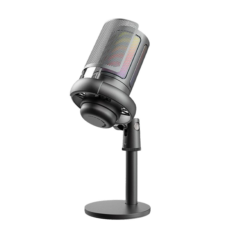 USB Condenser Microphone with RGB Light for Streaming and Gaming - Black