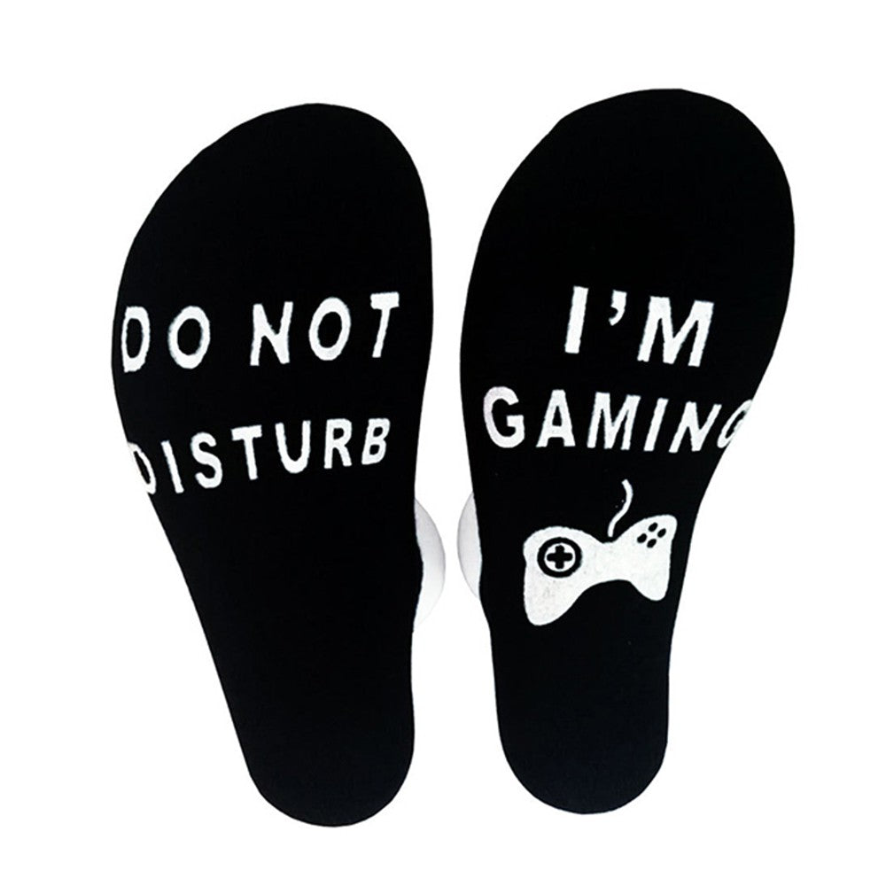 4 Pairs of Mens Funny Do Not Disturb I'm Gaming Socks One Size Style 1 and Style 3