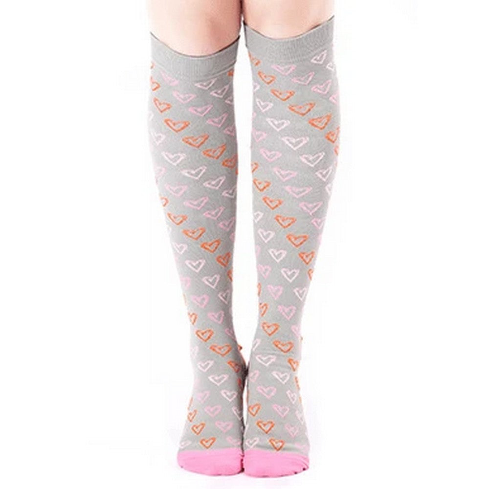 Three Pairs of Unisex Women Men Small Knee-Length Printed Compression Socks