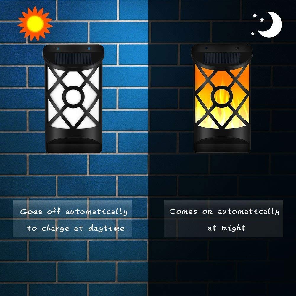 66LED Solar Flame Wall Light