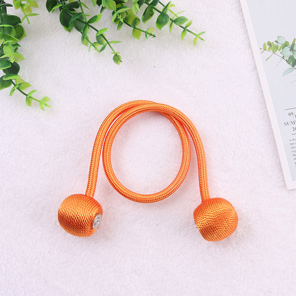 2X Home Decor Magnetic Ball Curtain Tiebacks-Orange