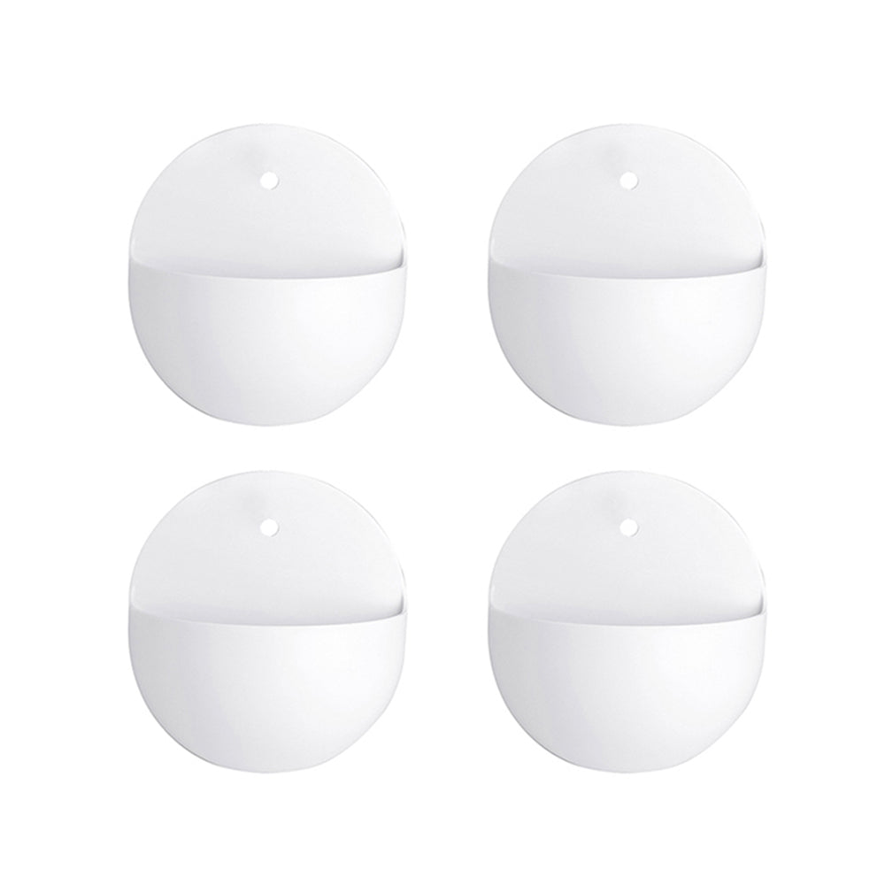 4 X White Wall Mounted Planters Hanging Plant Pot Grow Vase Tank Home Decor