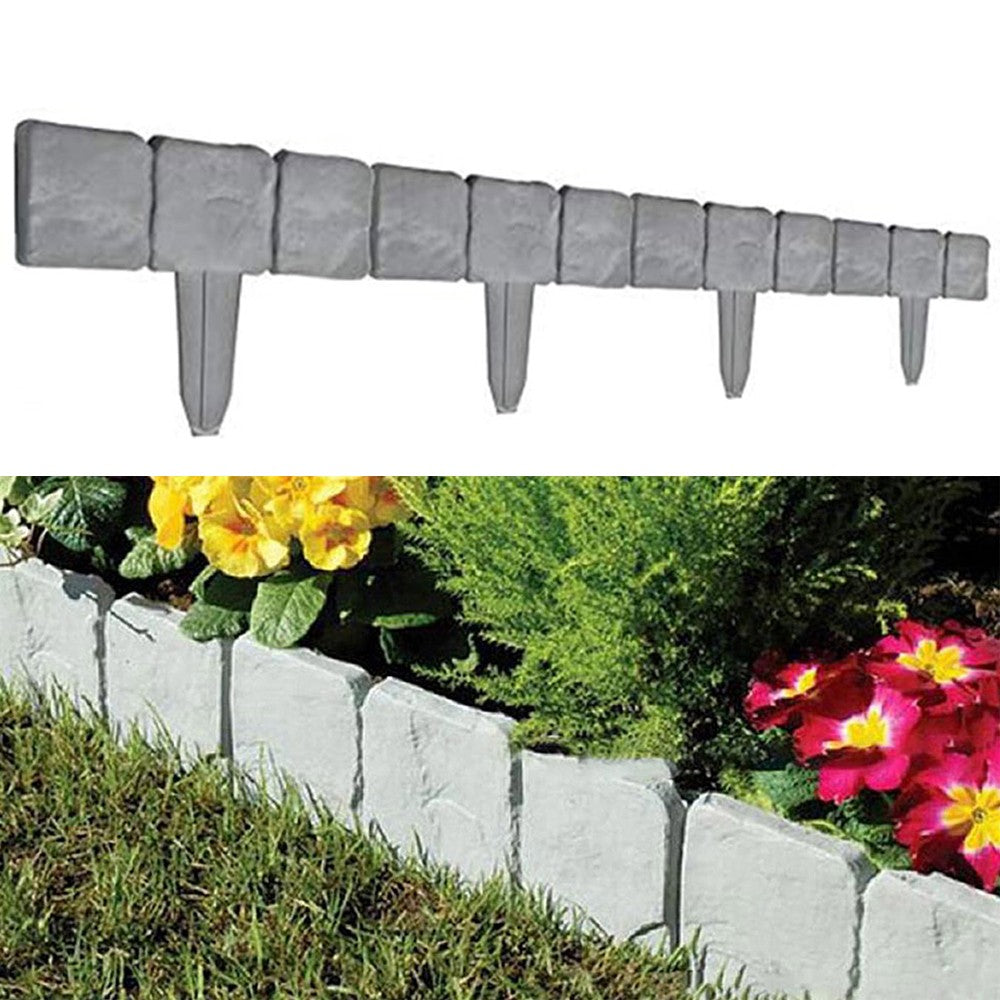 2 Meters Garden Edging Fence Lawn Edge Imitation Stone Garden Landscape Edging Fence