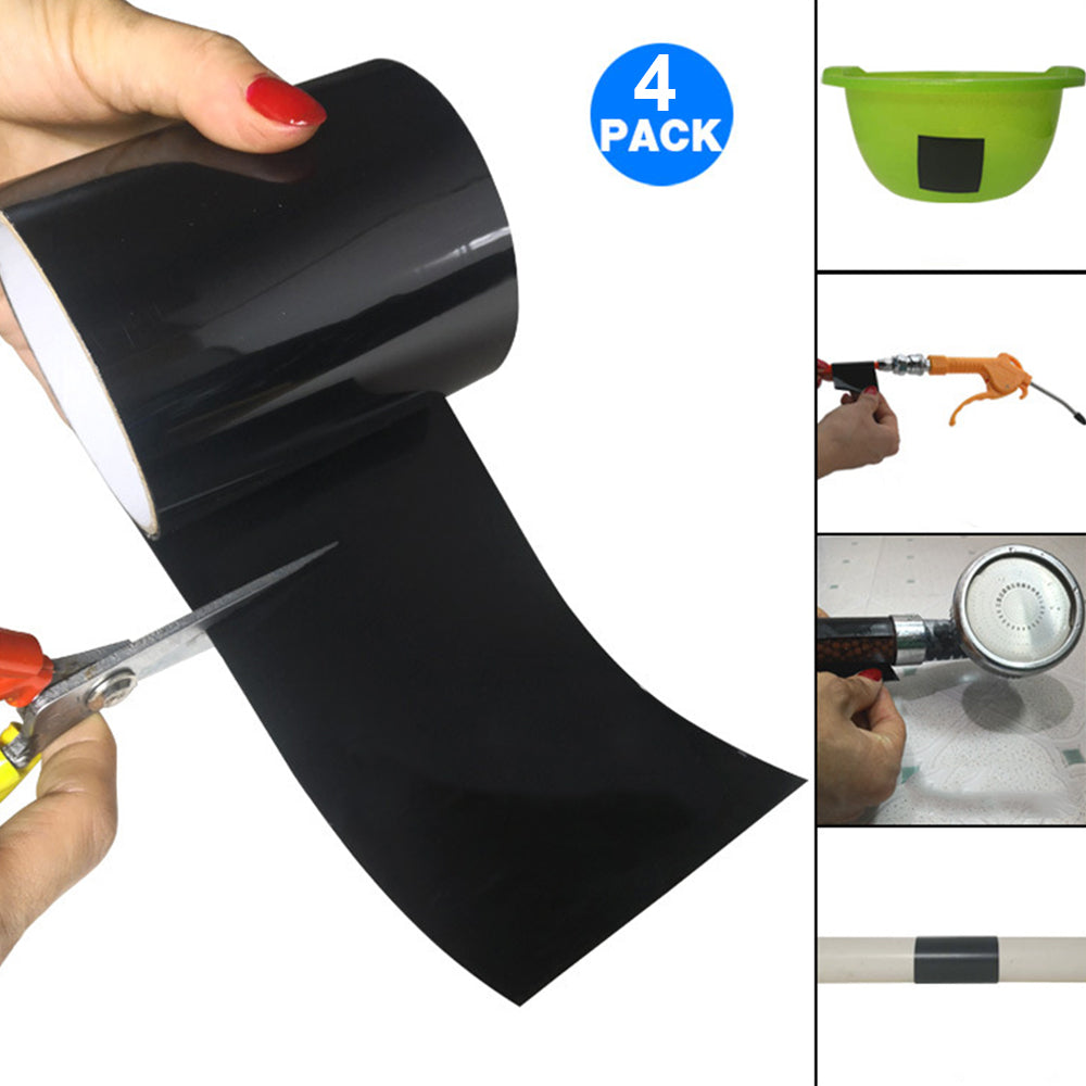 4pcs 10X150CM Waterproof Adhesive Repair HomeTape-Black