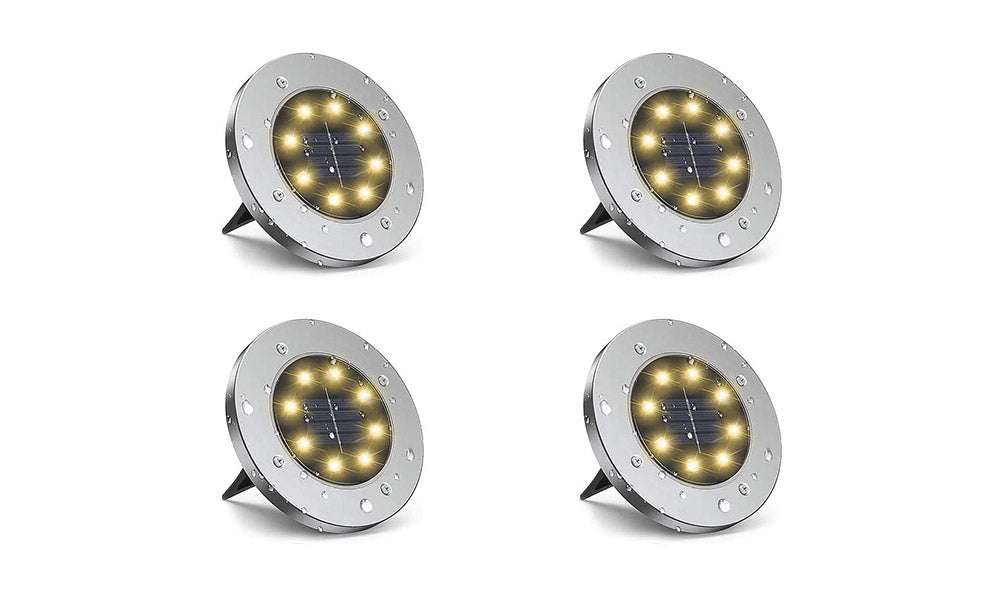 4pcs Garden LED Solar Power Ground Lights-Yellow