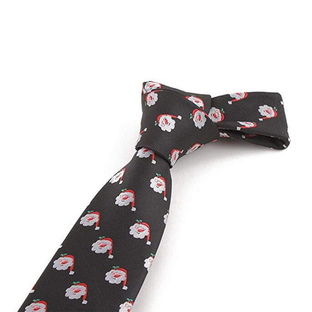 2 X Christmas Tie Holiday Season Neckties Navy and Black