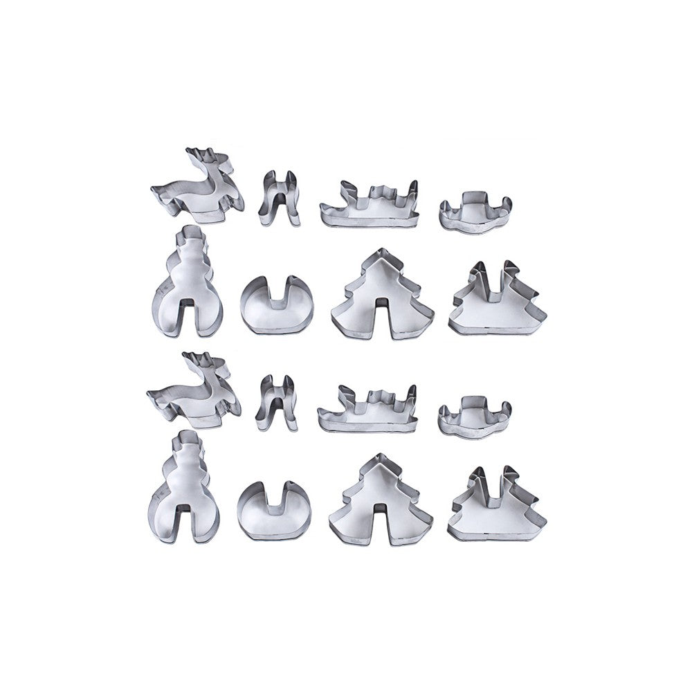 16 Pieces Christmas Stainless Steel Biscuit Molds