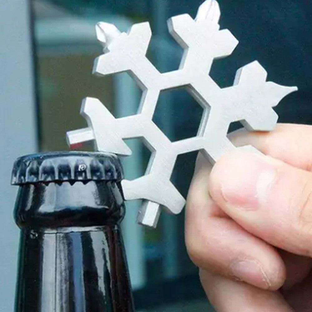 2 X 18 in 1 Silver Snowflake Multifunctional Tool Outdoor Hand Tool for Home