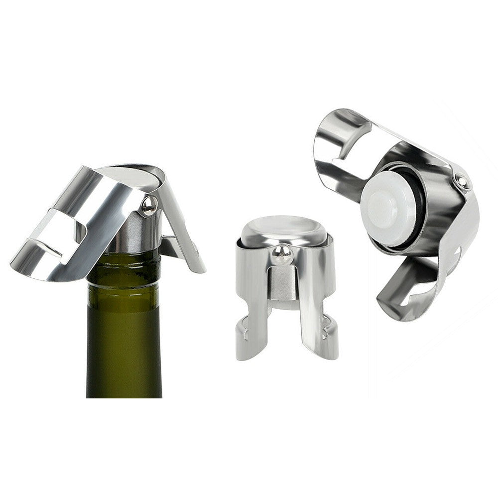 6 X Stainless Steel Wine Bottle Stoppers