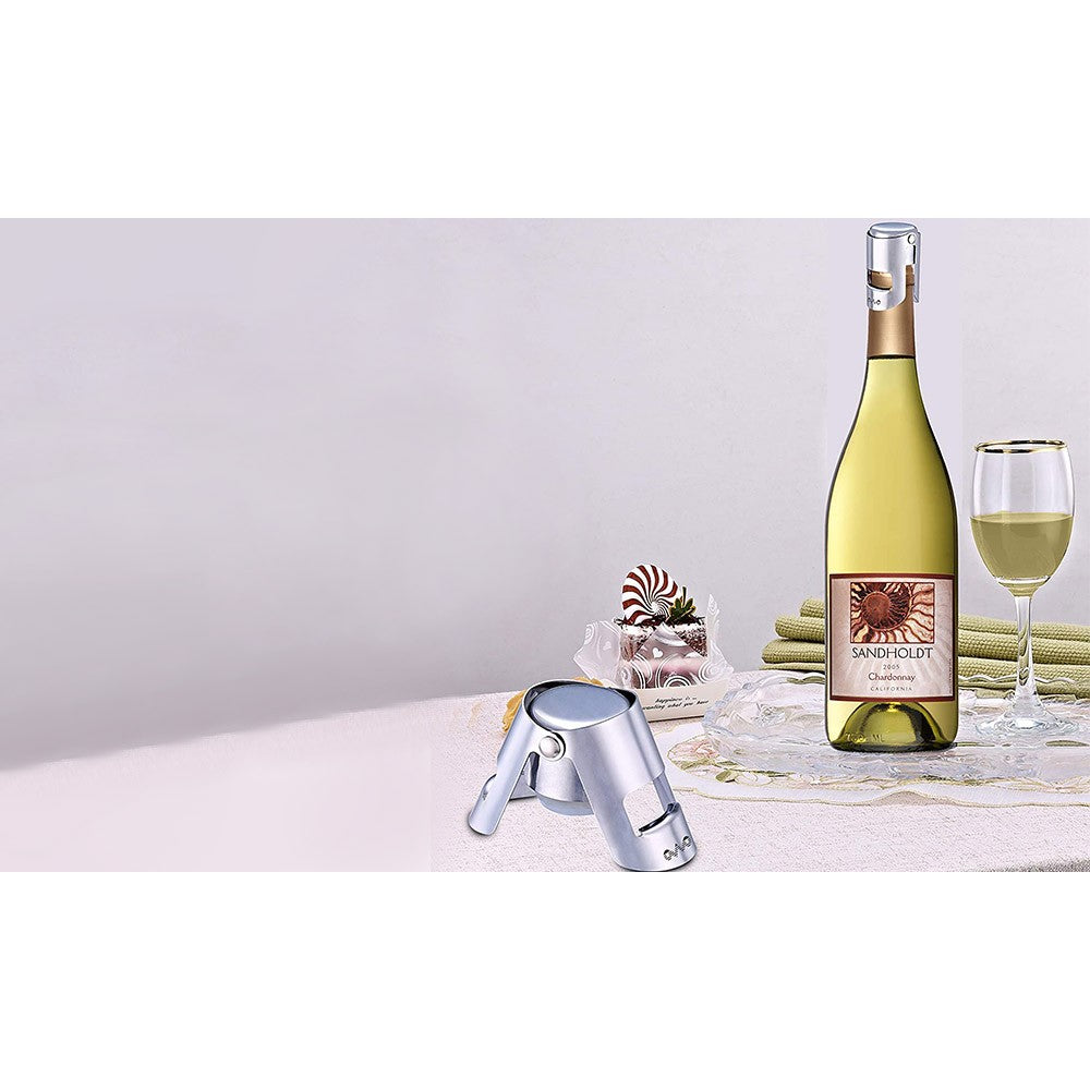6 X Stainless Steel Wine Bottle Stoppers