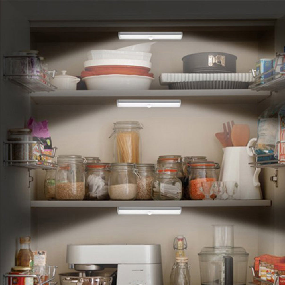6 X Wireless 10 LED Closet Lights Bar Battery Powered Night Light Kitchen Lamp White