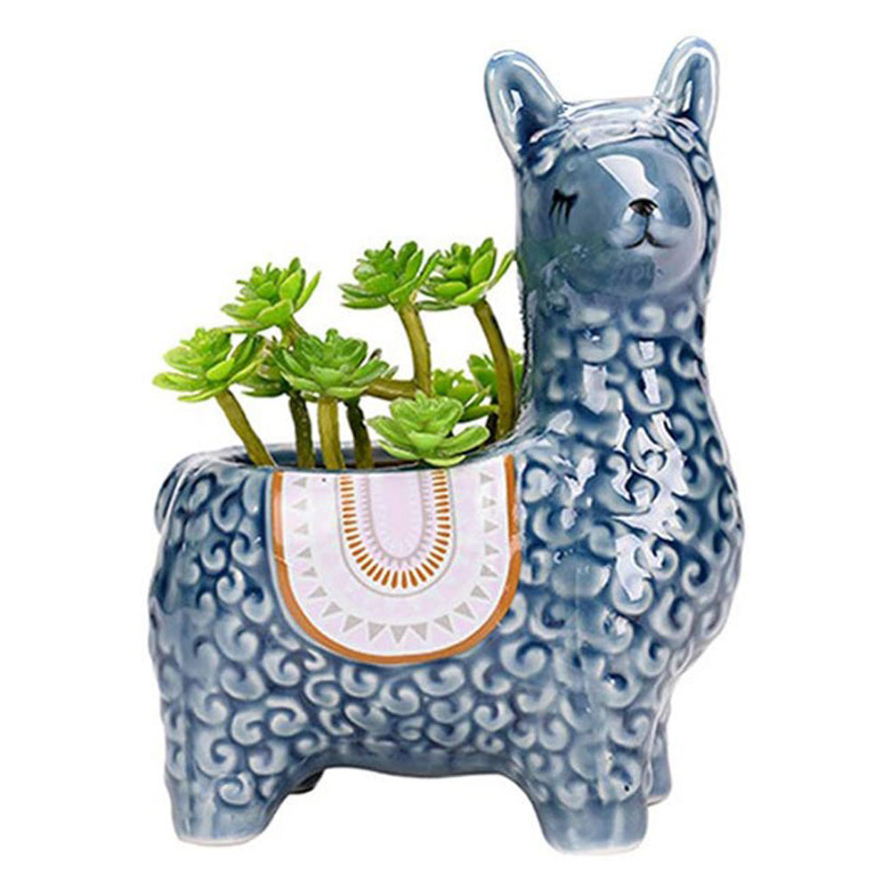 2 X Alpaca Ceramic Flower Pots Garden Home Decor