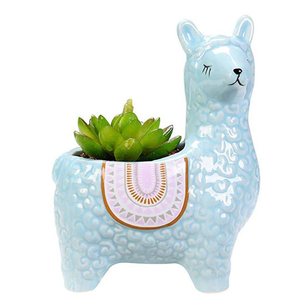 2 X Alpaca Ceramic Flower Pots Garden Home Decor