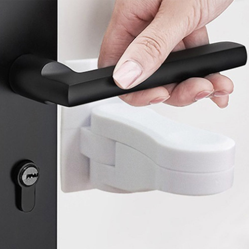 2 X Child Proof Door Lever Lock Self Adhesive Safety Door Handle Lock
