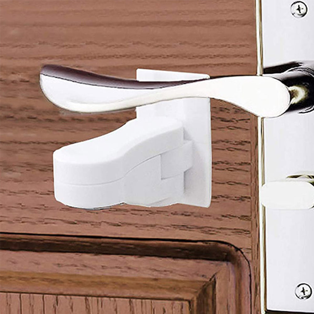 4 X Child Proof Door Lever Lock Self Adhesive Safety Door Handle Lock