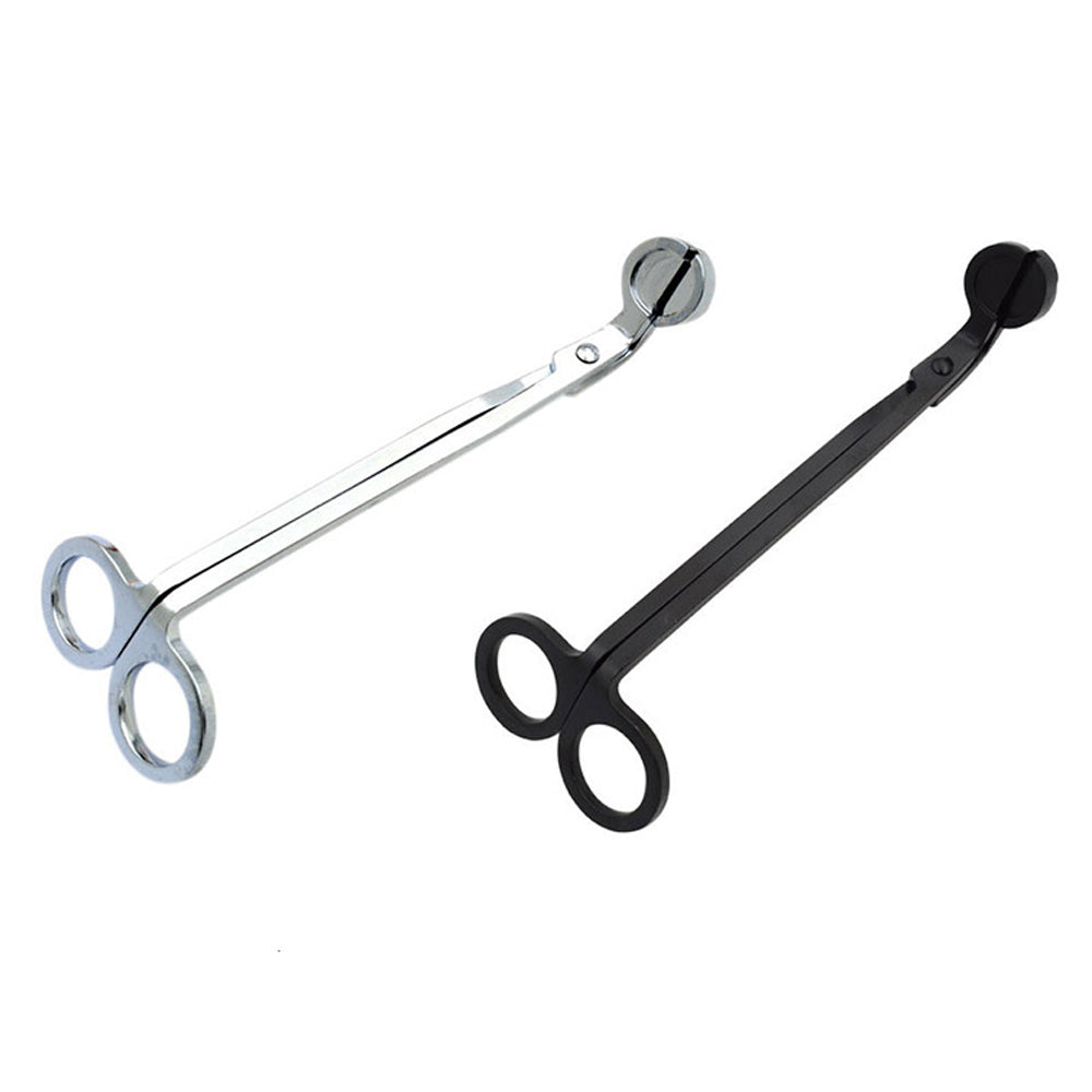 2 X Stainless Steel Candle Wick Trimmer Scissors Silver Black