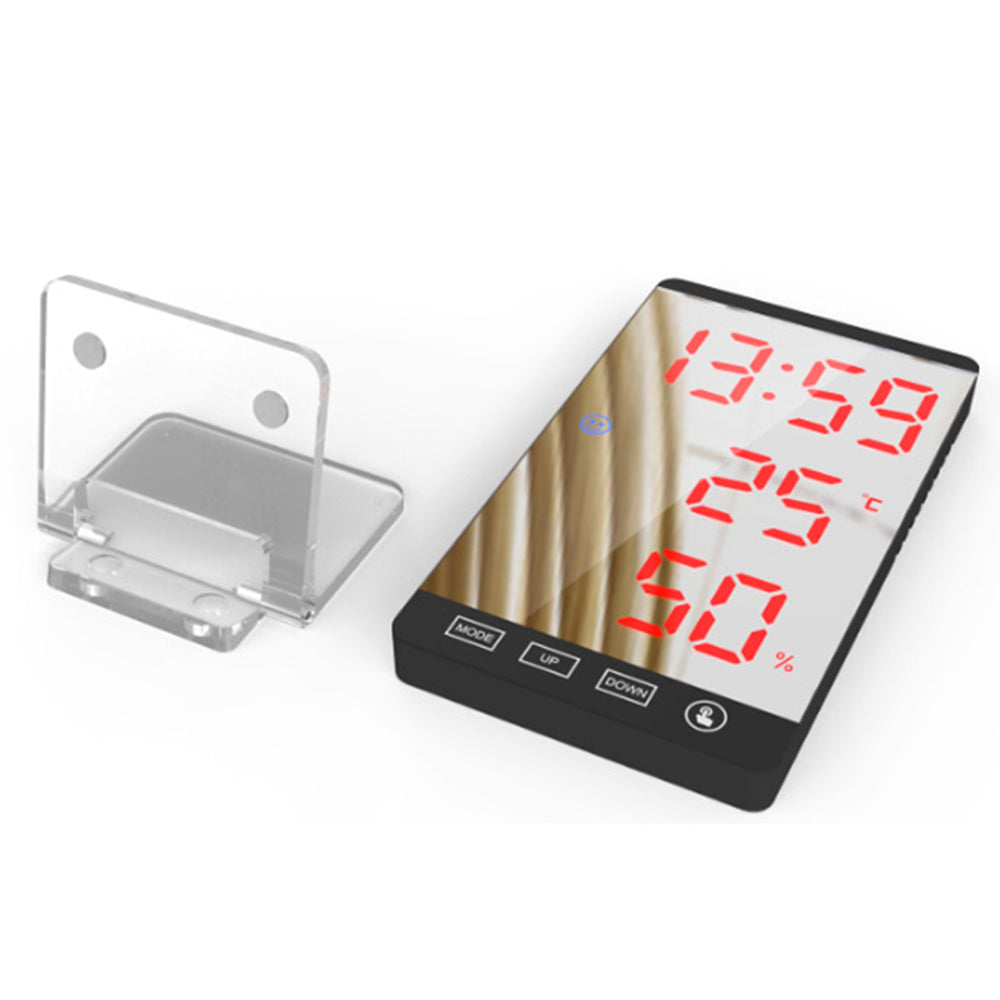 2 X USB LED Mirror Alarm Clock Home Decor Clock for Bedroom Kitchen Living Room White Red