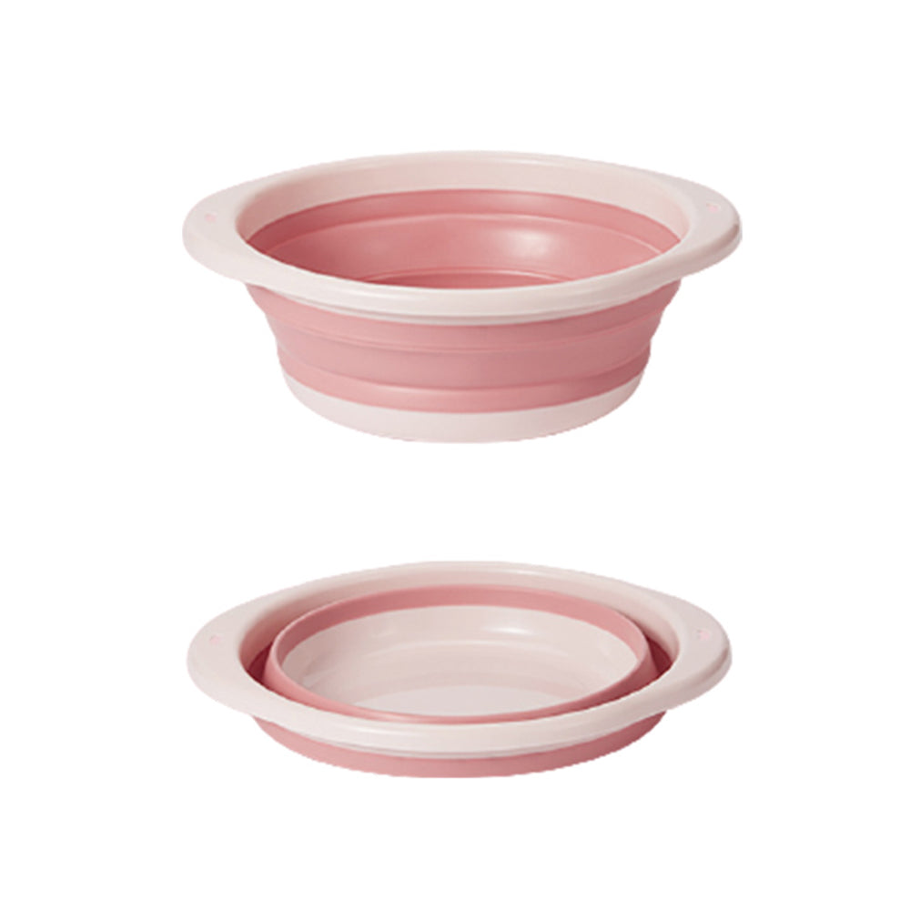 2X Small Pink Blue Multi-Purpose Collapsible Basin for Bathroom Kitchen Camping