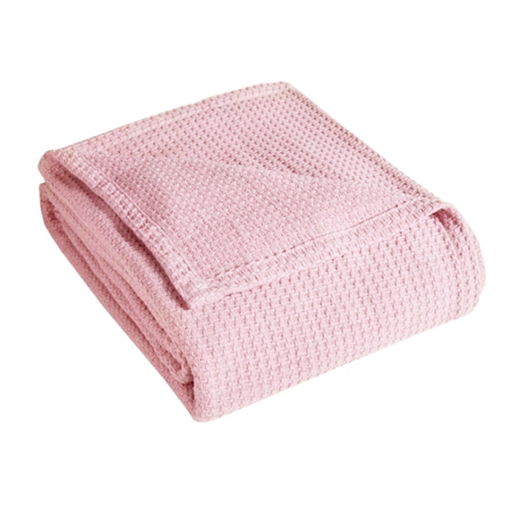 Winter Waffle Cotton Towel Blanket Bed Blanket Bedding Towel Home Decor Pink