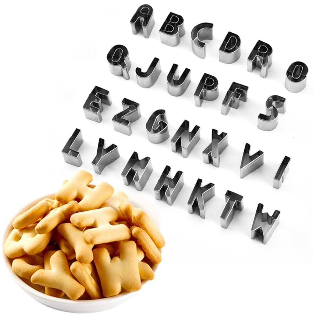 2 Sets DIY Baking Tools 26 Piece Capital Letters Alphabet Cutter Molds Set Biscuit Mold
