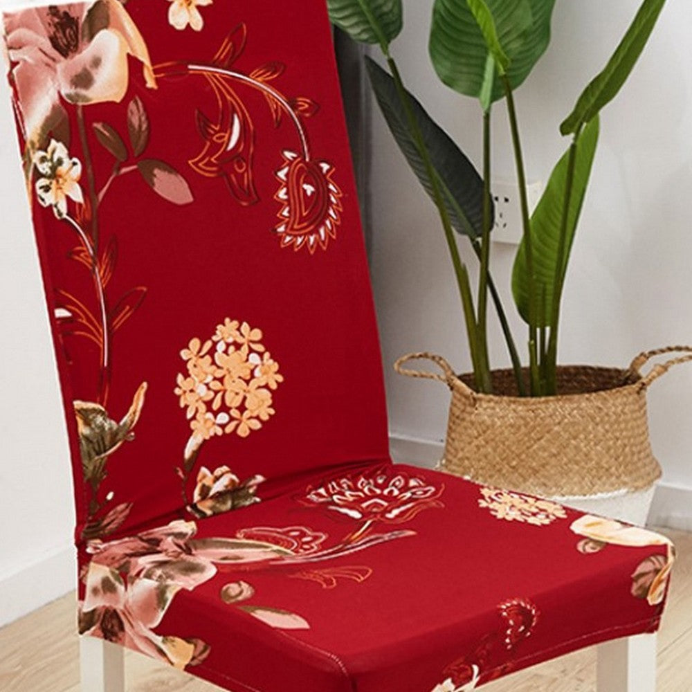 2 X Floral Printed Stretch Chair Covers Dust Protection Covers Home Decor Style 3