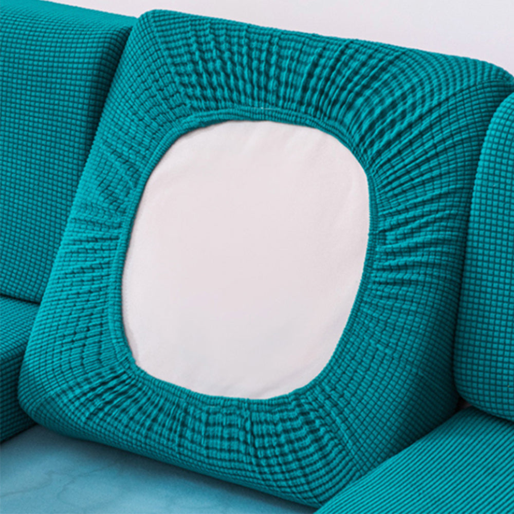 4 X Blue-green Stretch Sofa Seat Cushion Cover Sofa Seat Cushion Protector