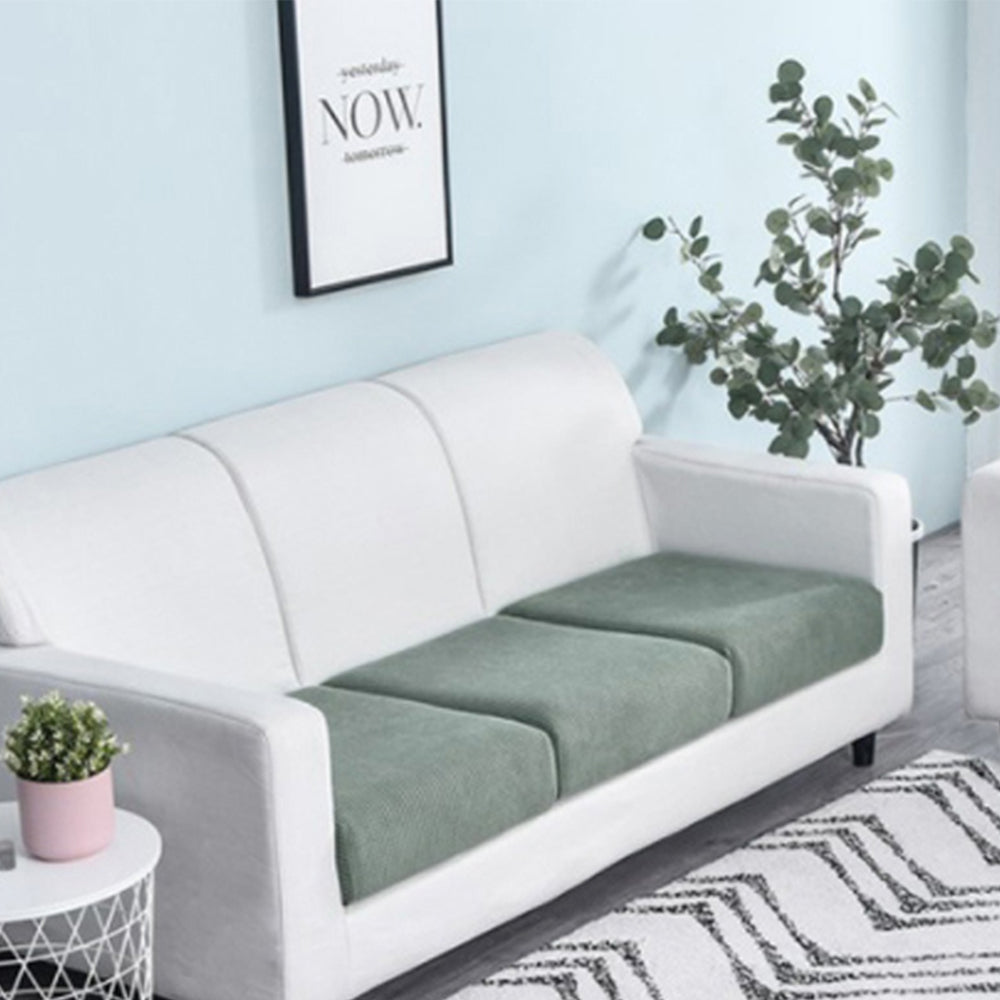 4 X Green Stretch Sofa Seat Cushion Cover Sofa Seat Cushion Protector